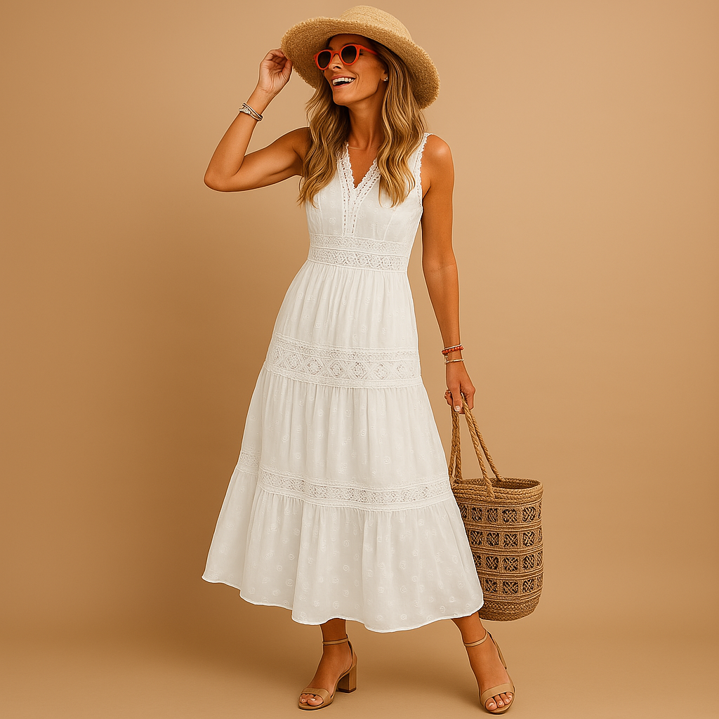 Boho summer dress with Ibiza look for women