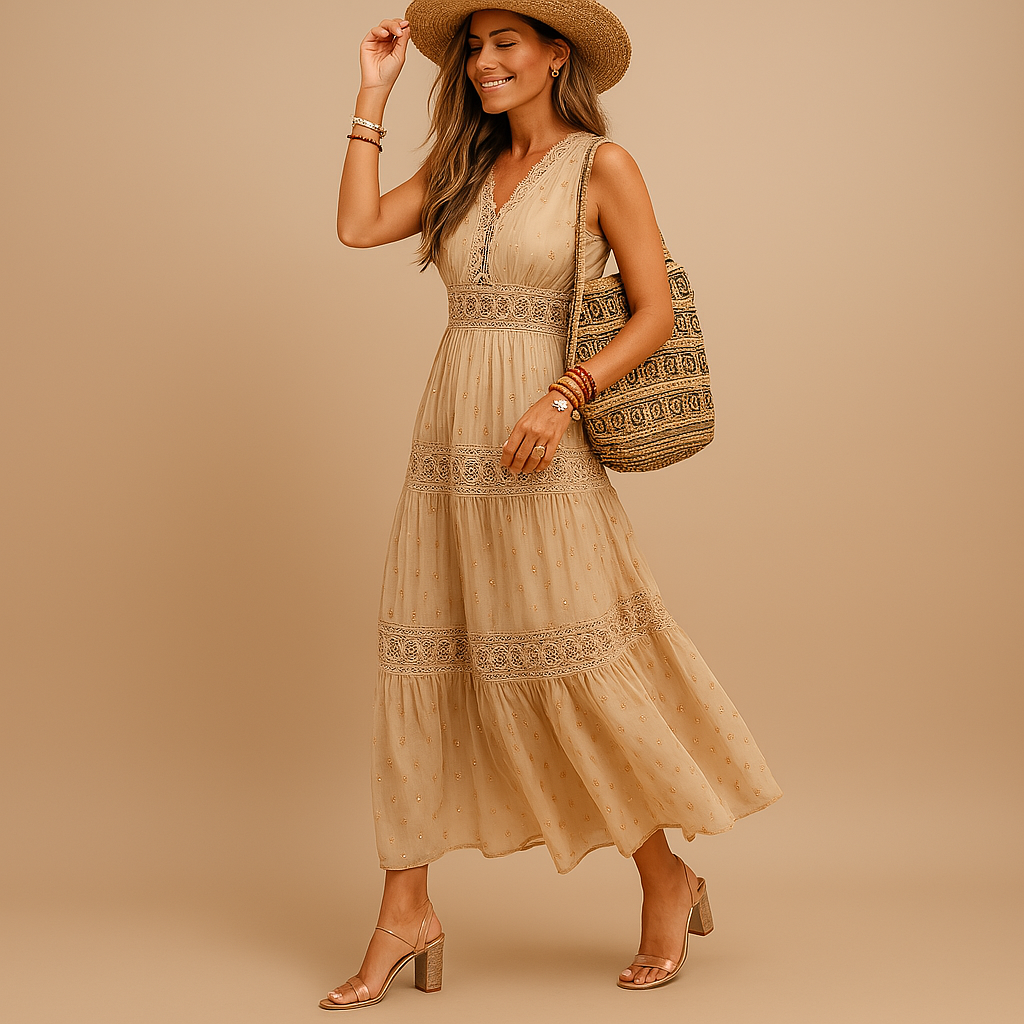 Boho summer dress with Ibiza look for women