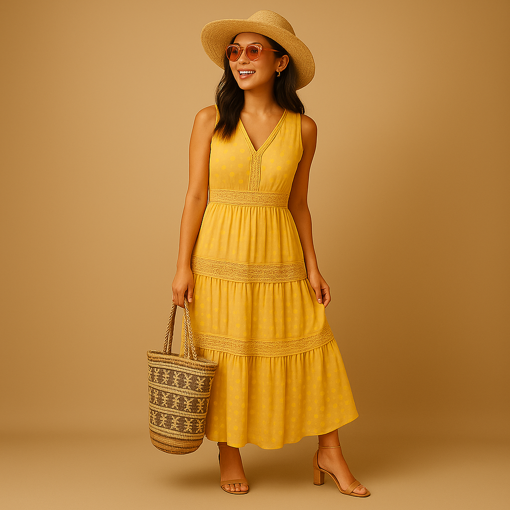 Boho summer dress with Ibiza look for women