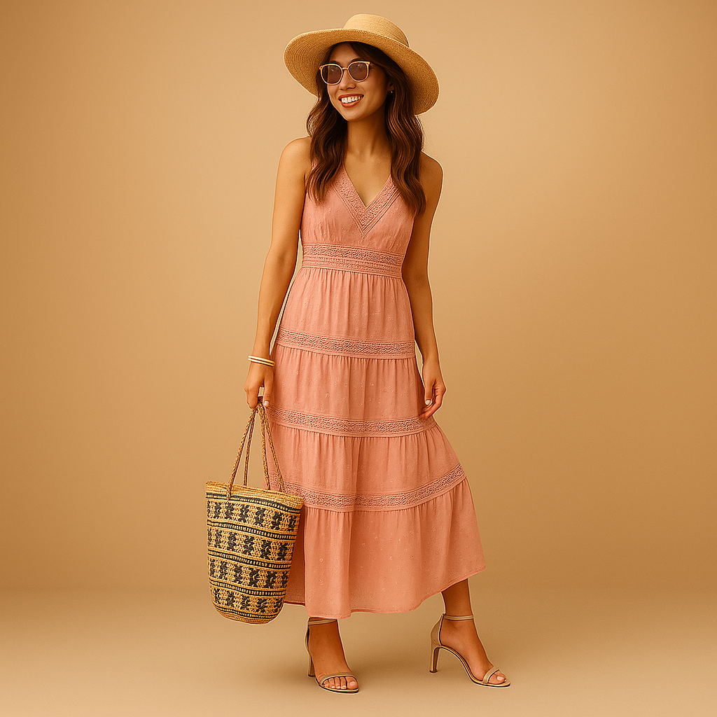 Boho summer dress with Ibiza look for women