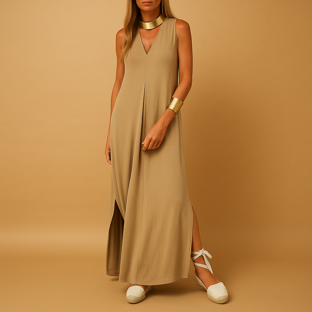 Classic long dress for women with sophisticated fit