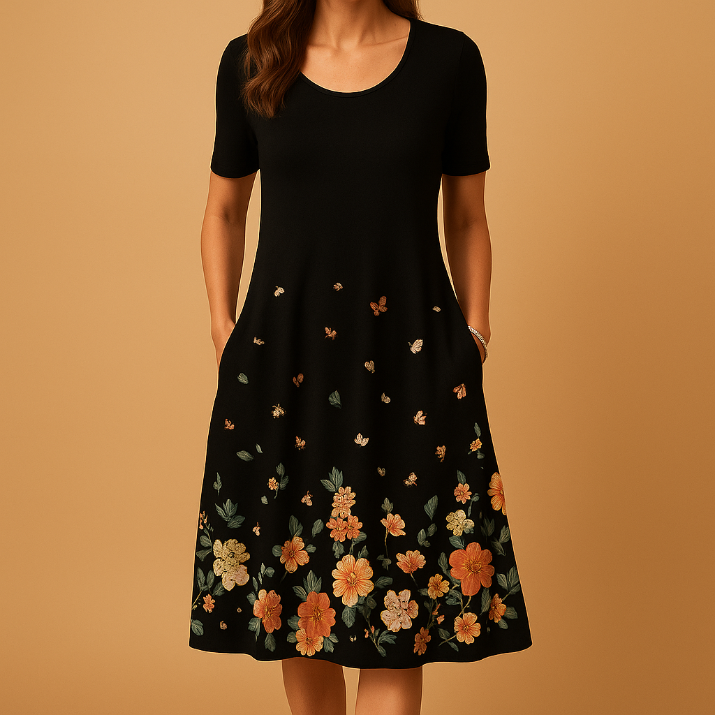 Timeless midi dress with flattering fit for women
