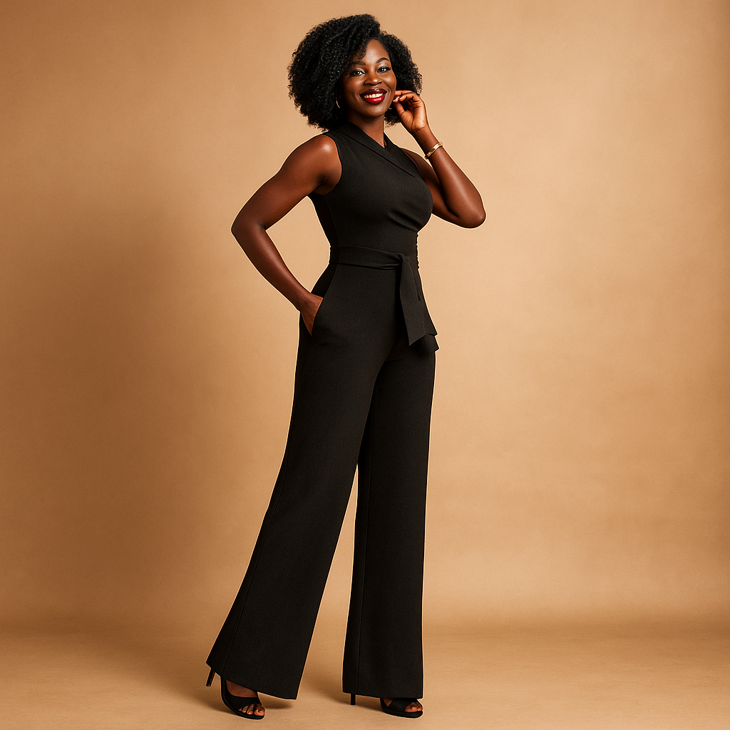 One-shoulder jumpsuit with wide legs for women