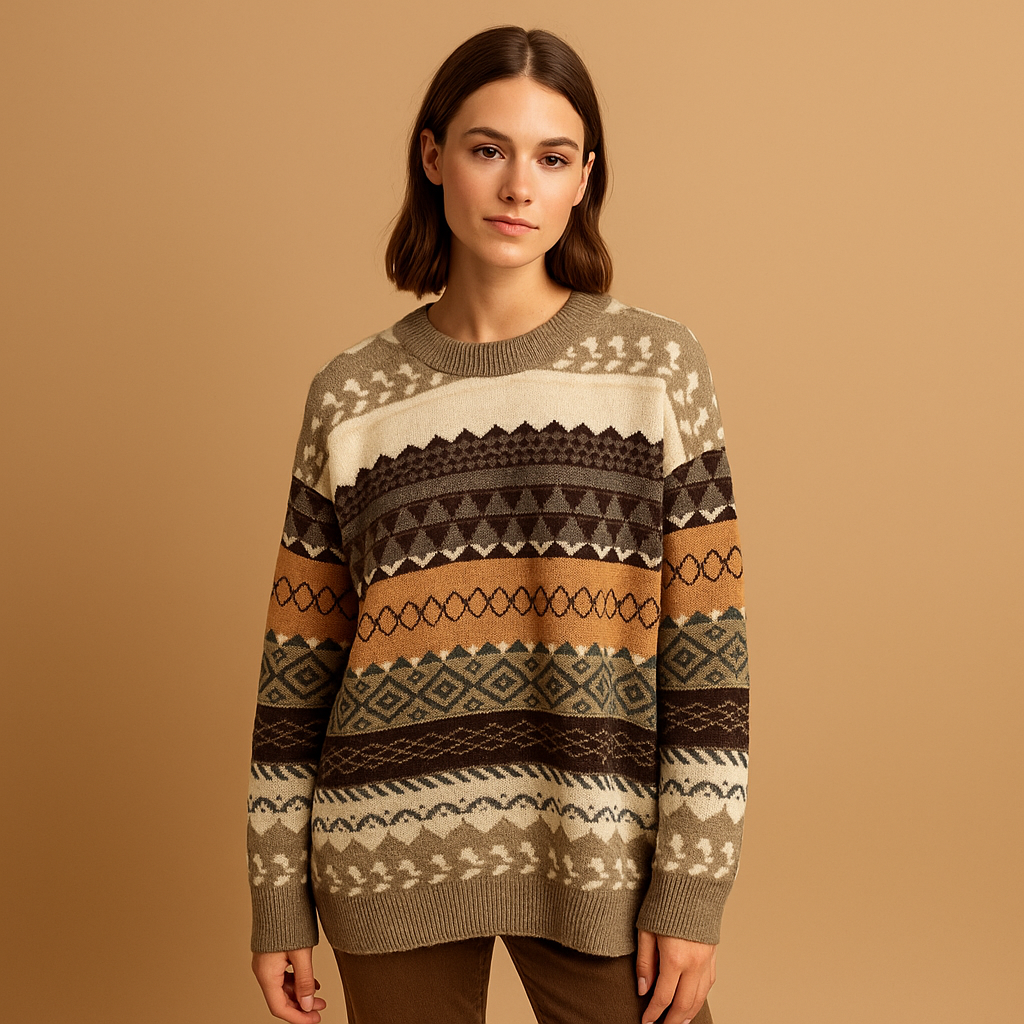 Oversized knitted sweater for women