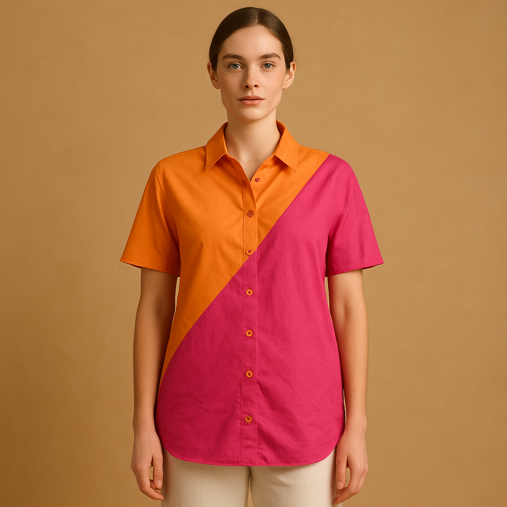 Polo dress with stretch and collar for women