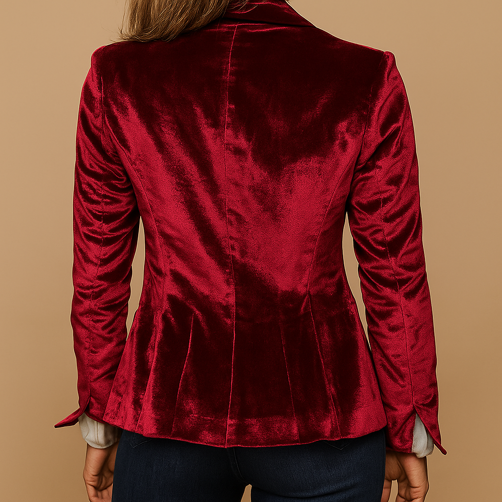 Retro slim-fit blazer with lapels and pockets for women
