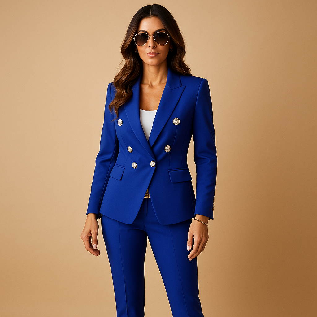 Stylish women's suit with blazer and pants
