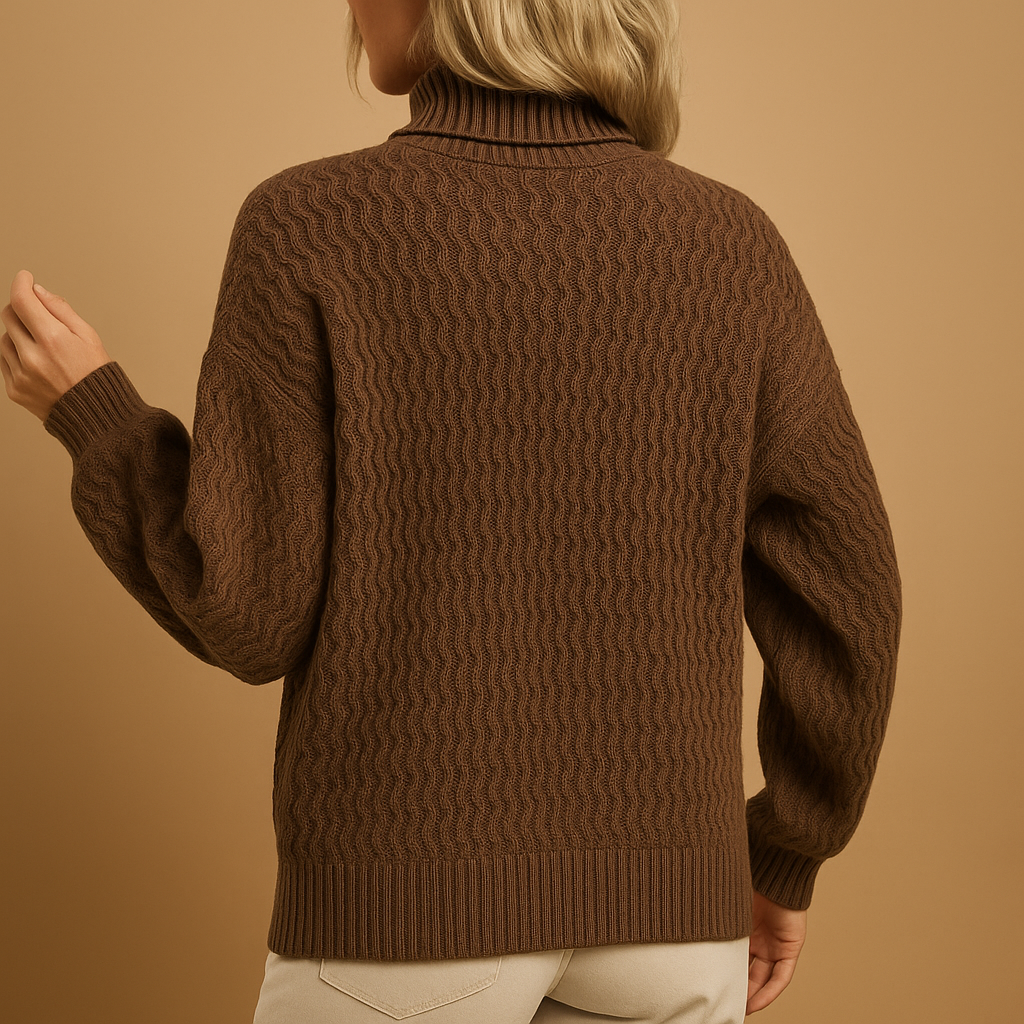 Stylish turtleneck knit sweater for women