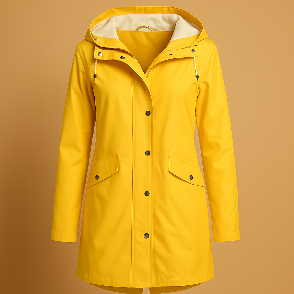 Transparent hooded raincoat for ladies