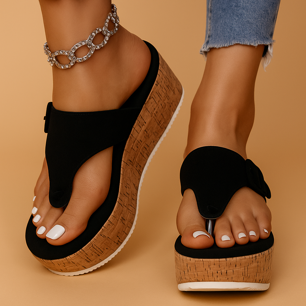 Elevated comfort sandals with platform sole for women