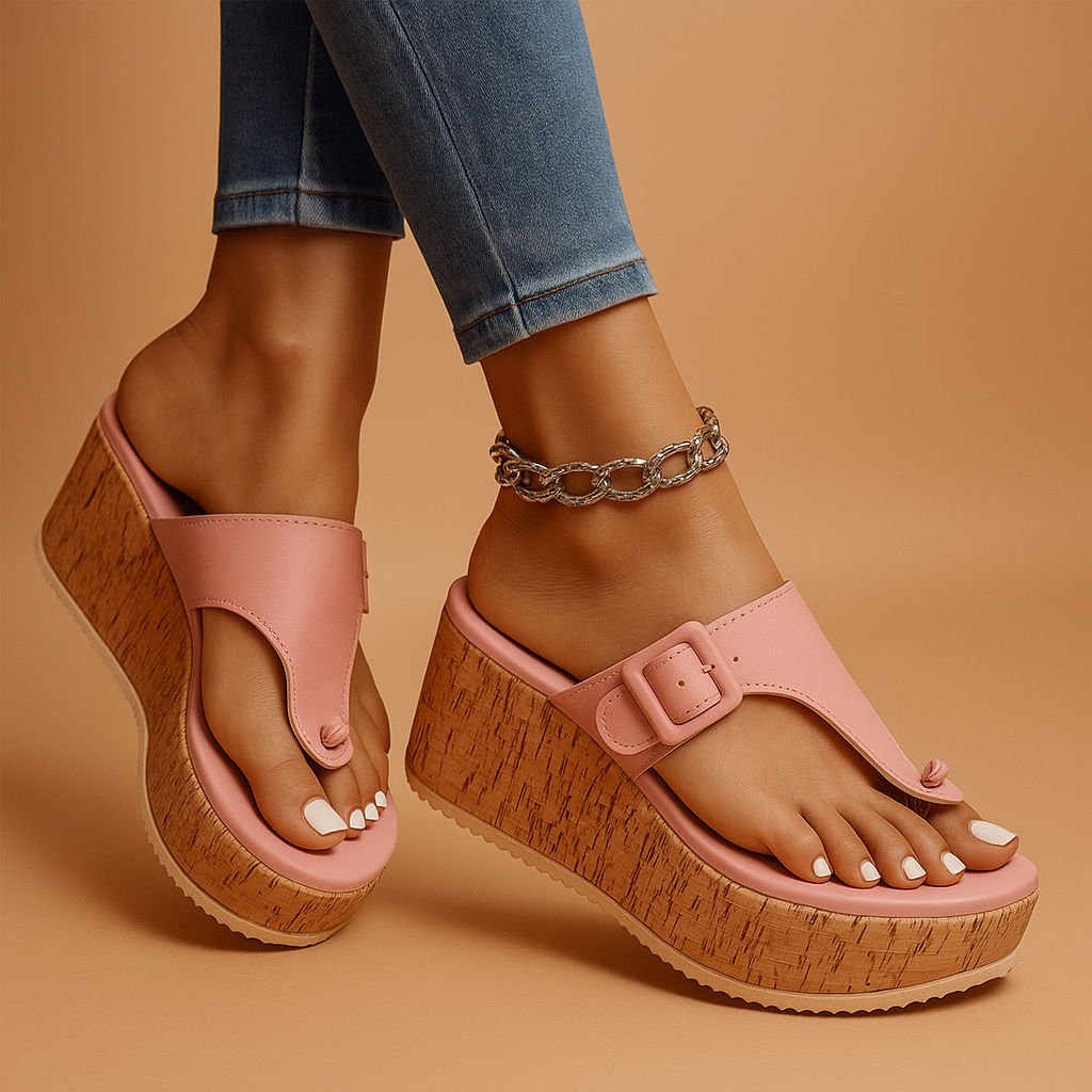 Elevated comfort sandals with platform sole for women