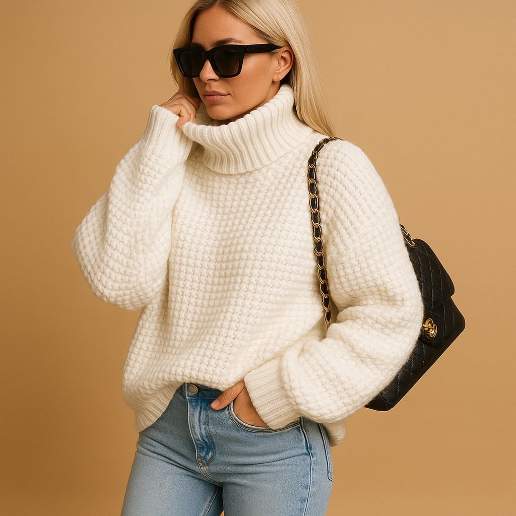 Warm knit women's sweater
