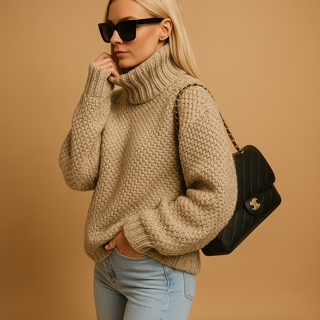 Warm knit women's sweater