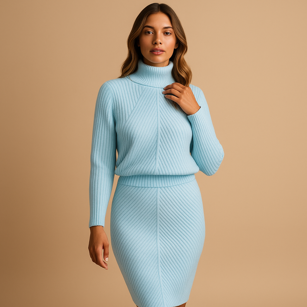 Warm midi winter dress for women