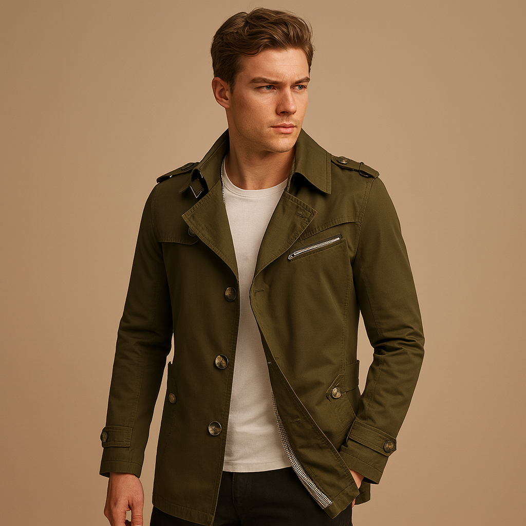 Waterproof trench coat for men