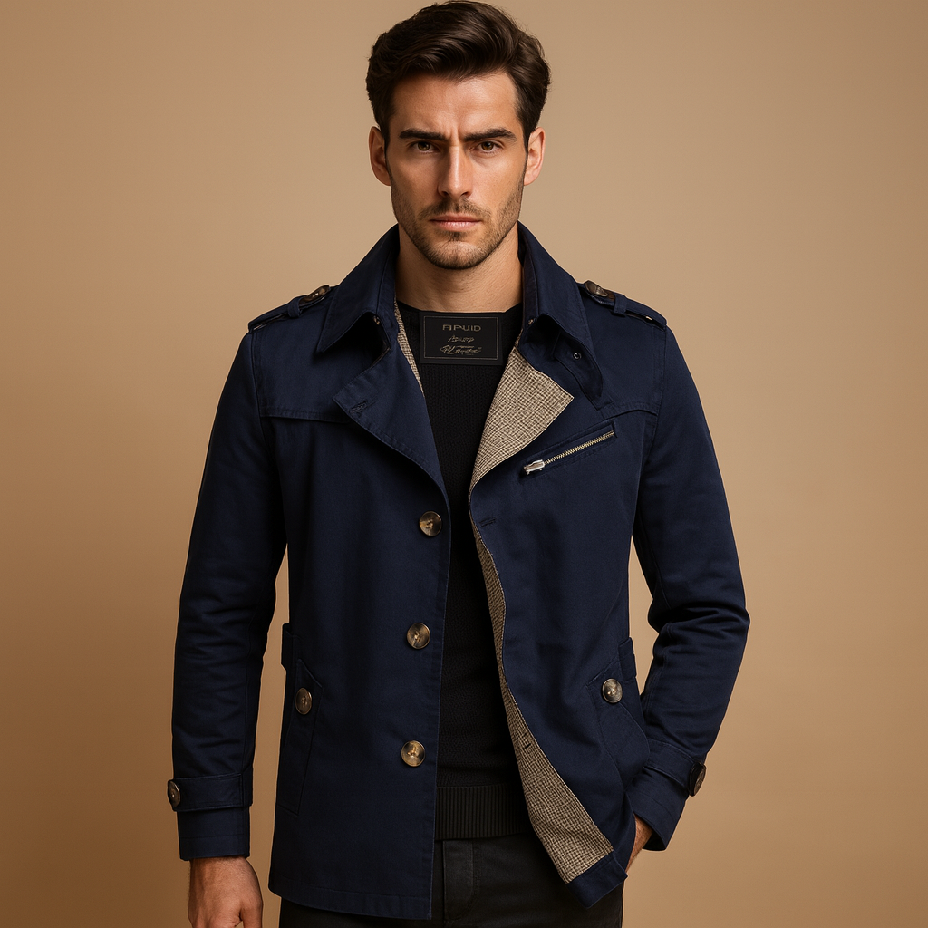 Waterproof trench coat for men
