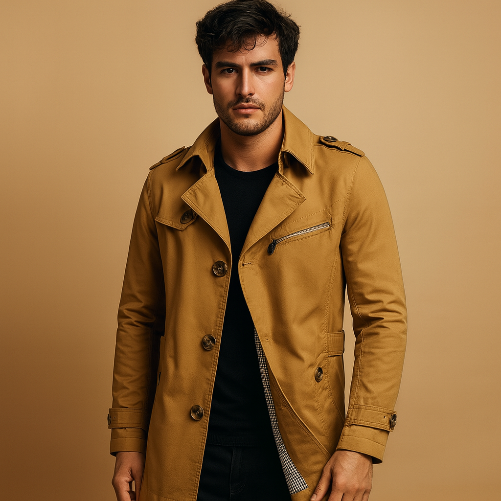 Waterproof trench coat for men