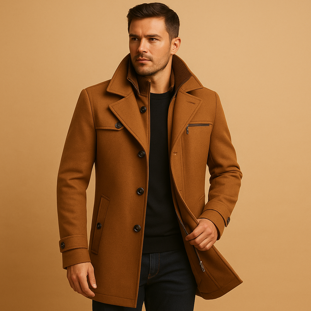 Waterproof winter jacket with adjustable cuffs for men