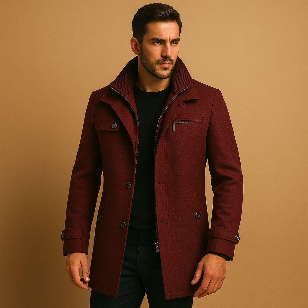 Waterproof winter jacket with adjustable cuffs for men