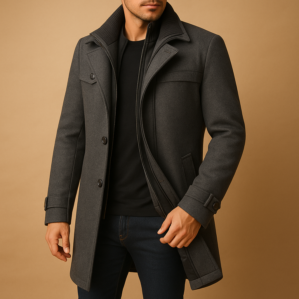 Waterproof winter jacket with adjustable cuffs for men