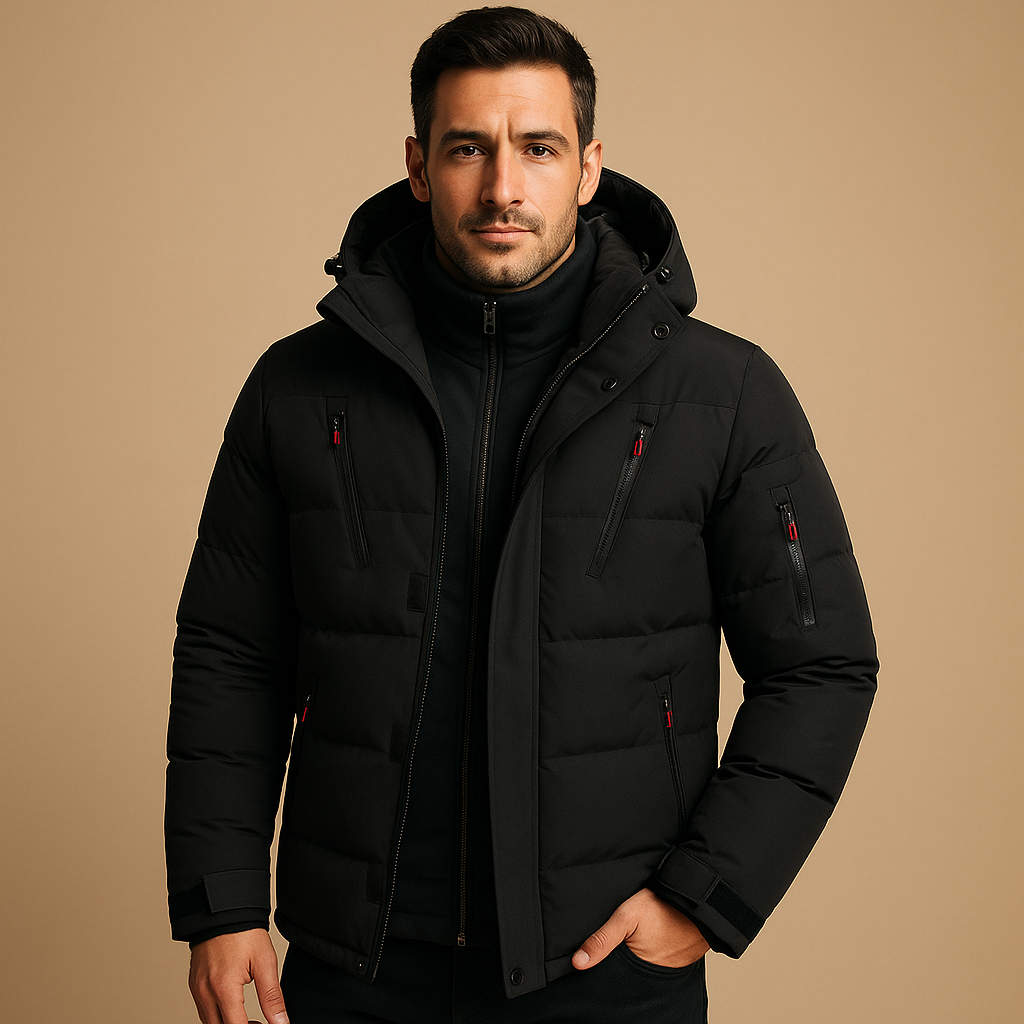 Waterproof winter coat with warm lining for men