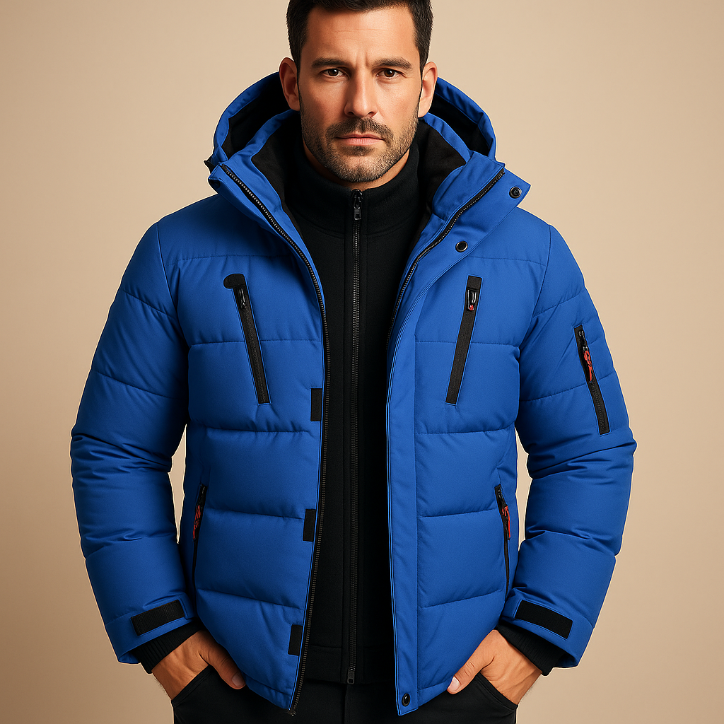 Waterproof winter coat with warm lining for men