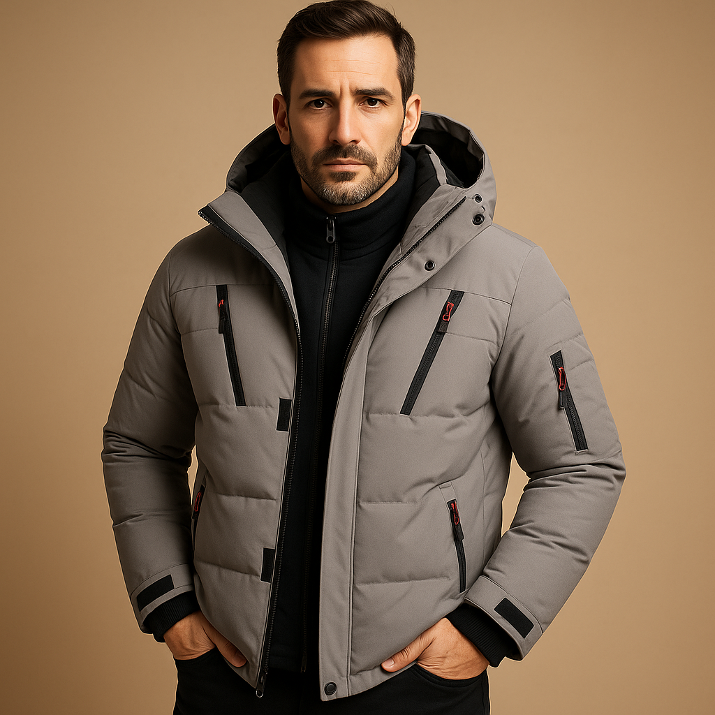 Waterproof winter coat with warm lining for men