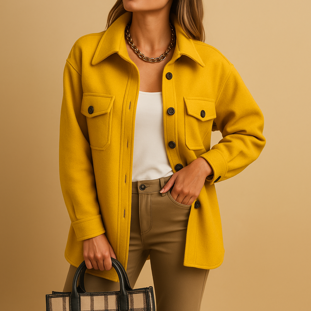 Wind and waterproof women's jacket with collar and buttons