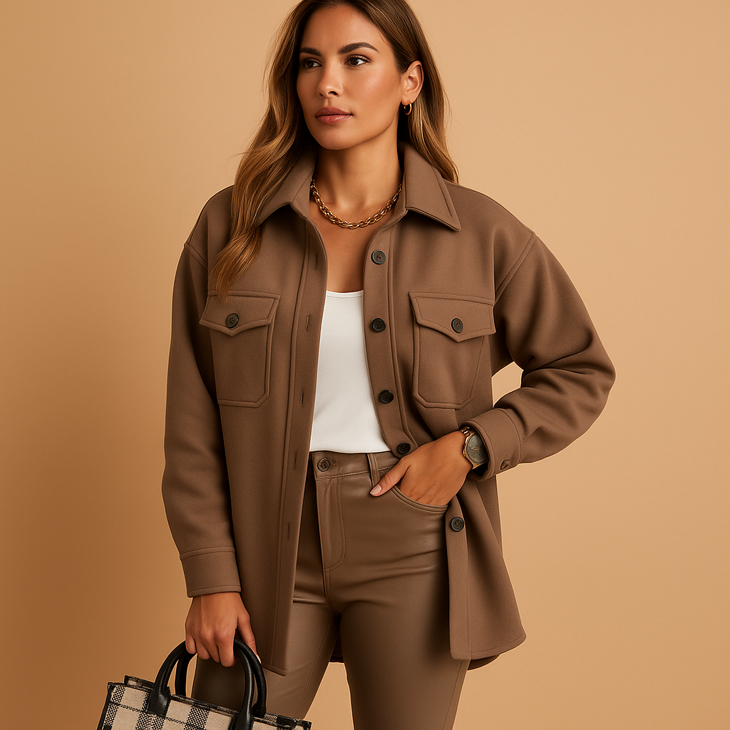 Wind and waterproof women's jacket with collar and buttons