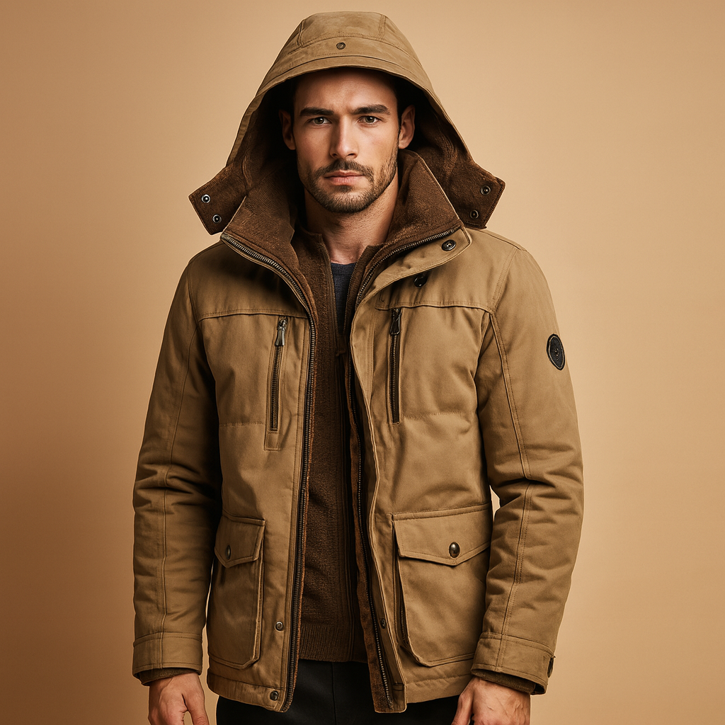Winter hooded jacket for men