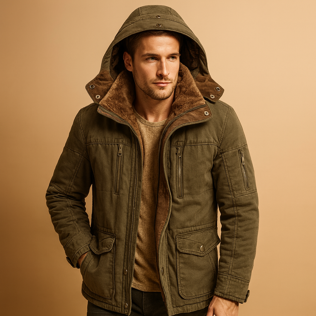 Winter hooded jacket for men