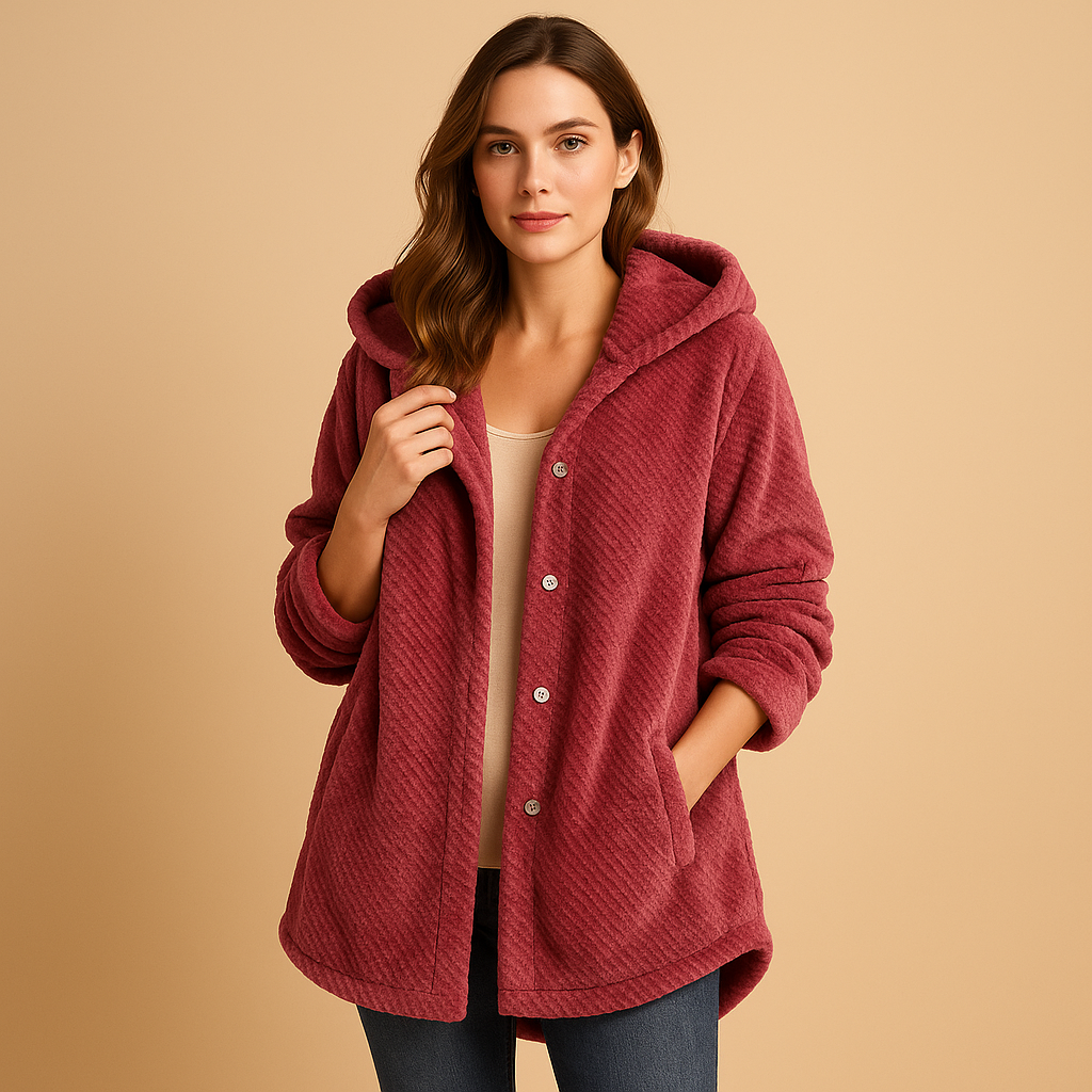 Winter coat with hood and insulation for women