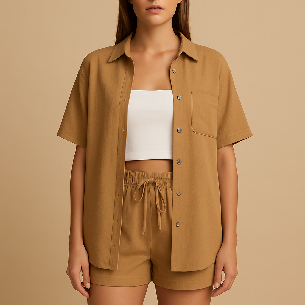 Summer lounge set with cardigan and shorts for ladies