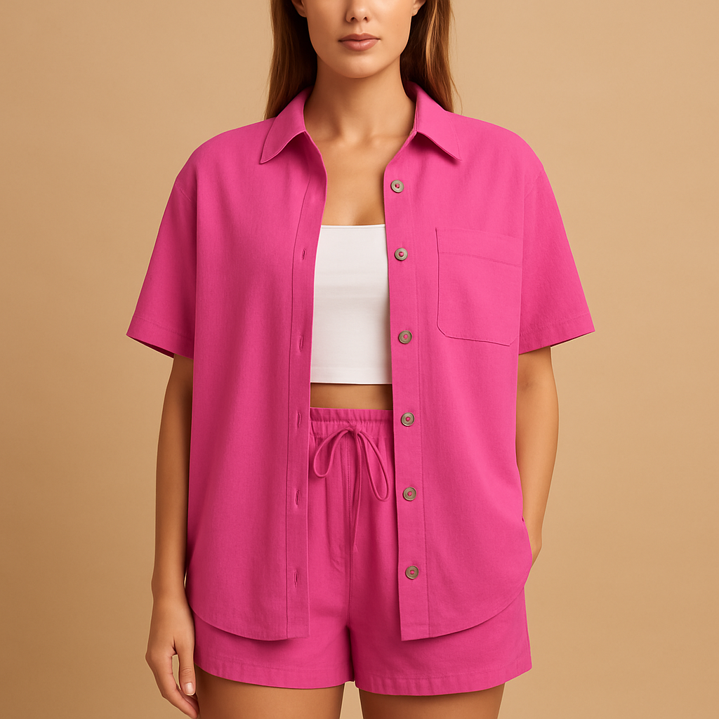 Summer lounge set with cardigan and shorts for ladies