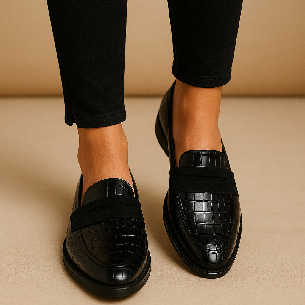 Black festive slippers for women