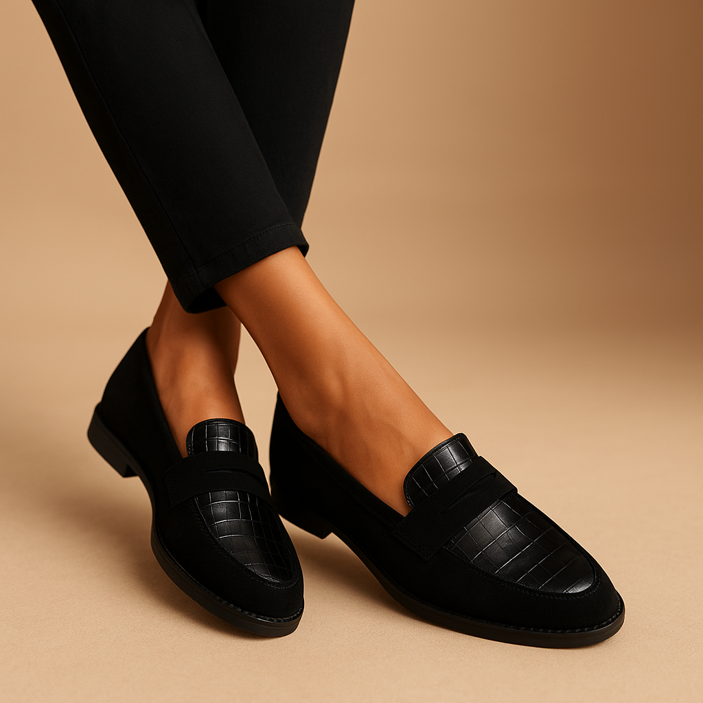 Black festive slippers for women