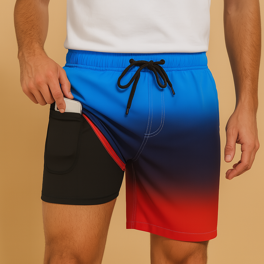 Swim shorts with quick-drying fabric for men