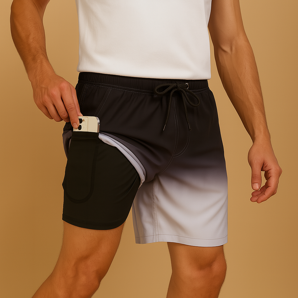 Swim shorts with quick-drying fabric for men