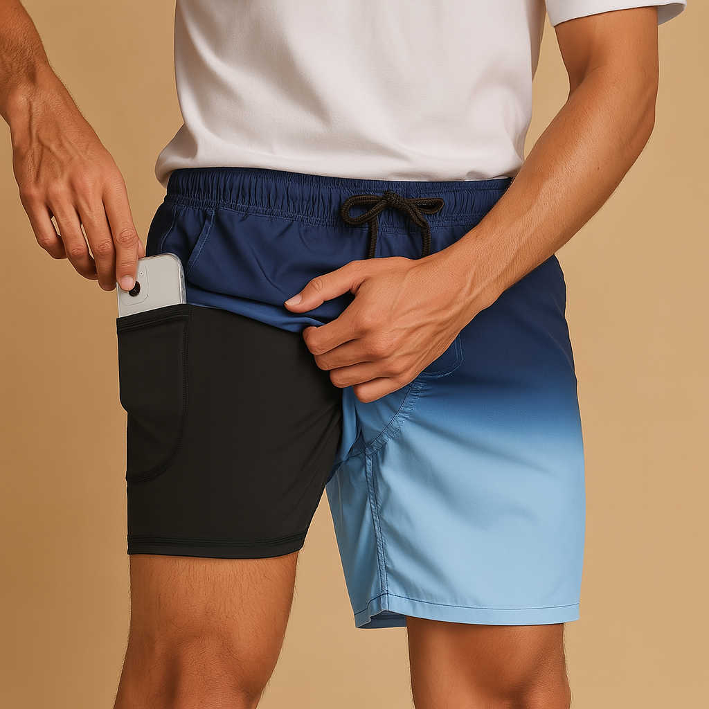 Swim shorts with quick-drying fabric for men