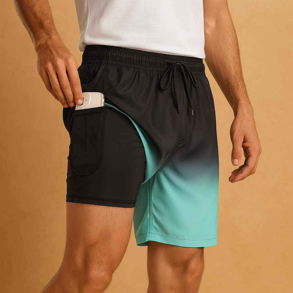Swim shorts with quick-drying fabric for men