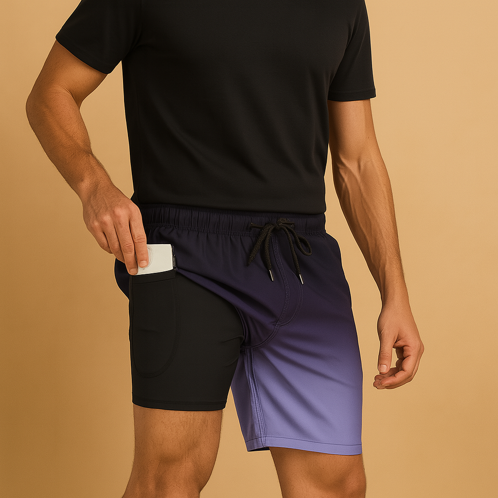 Swim shorts with quick-drying fabric for men