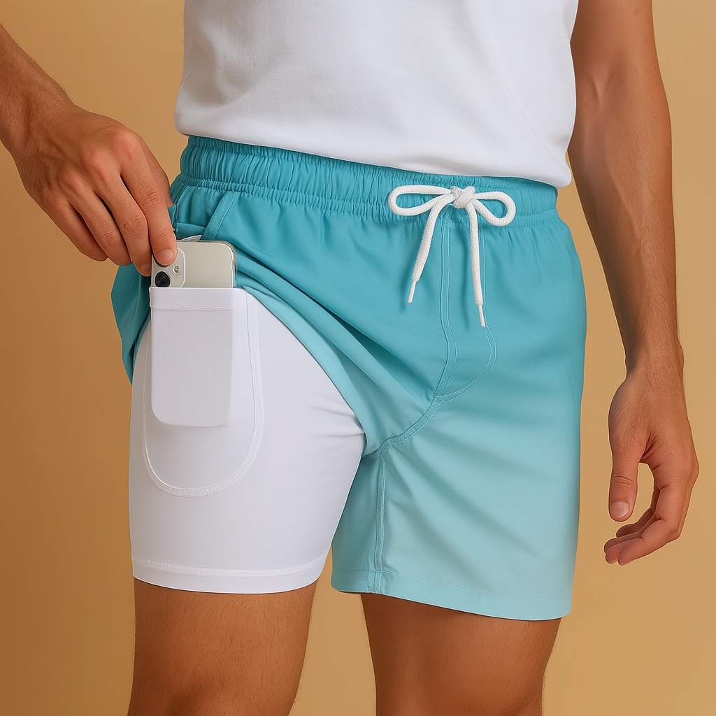 Swim shorts with quick-drying fabric for men