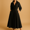 Elegant maxi dress for women with long sleeves and V-neckline
