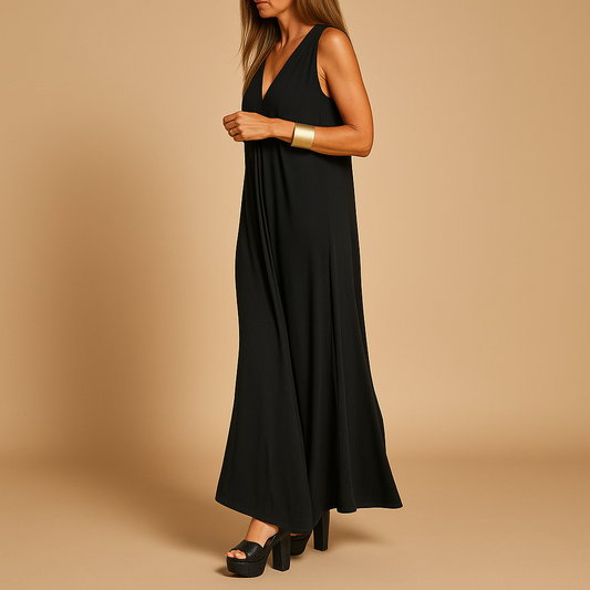 Classic long dress for women with sophisticated fit