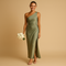 Asymmetrical evening dress with slit for women