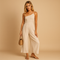 Asymmetrical chic jumpsuit with wide legs for women