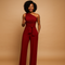 One-shoulder jumpsuit with wide legs for women