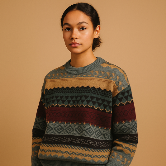 Oversized knitted sweater for women