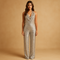 Sequins halter jumpsuit with open back for ladies