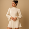 Ribbed long-sleeved mini dress for women